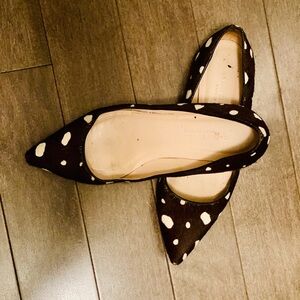 Club Monaco Black and White calfskin Flats